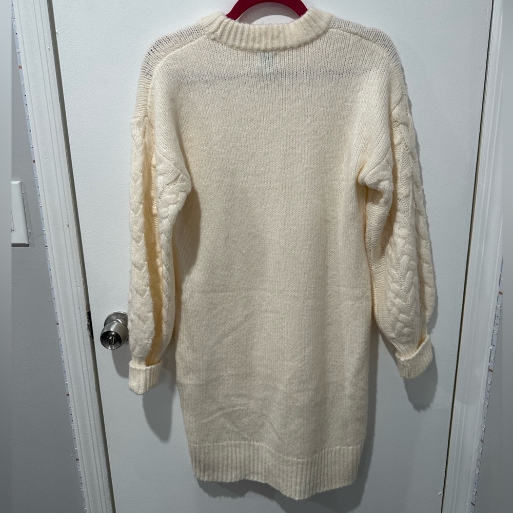 White sweater dress